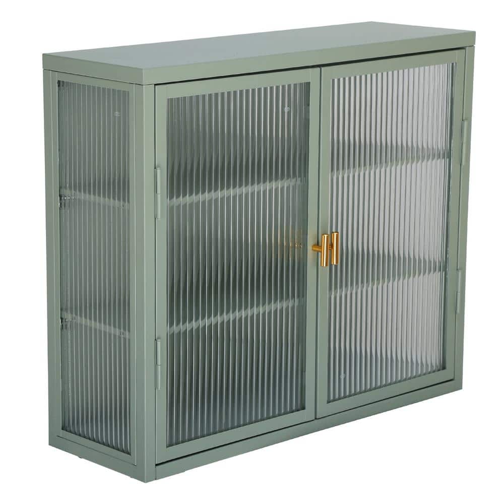 27.6 in. W x 9.1 in. D x 23.6 in. H Bathroom Green Linen Cabinet