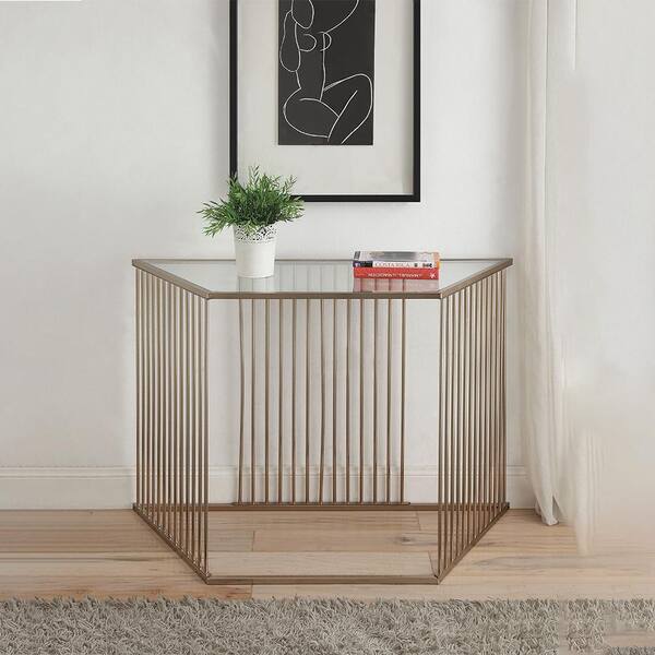 Acme glass deals console table