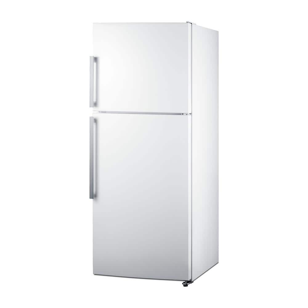 Compact White Energy Star Top Freezer Refrigerator with Glass Shelves