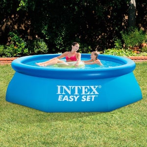 8 ft. x 30 in. Easy Set Inflatable Above Ground Polygonal Pool with Filter Pump
