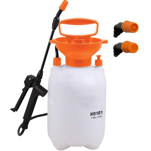 Oyezvary 1 gal. Handheld Garden Pump Sprayer with 52" Long Hose and 2-Nozzles for Watering, Grass Paint, Weed Control, Fertilizer