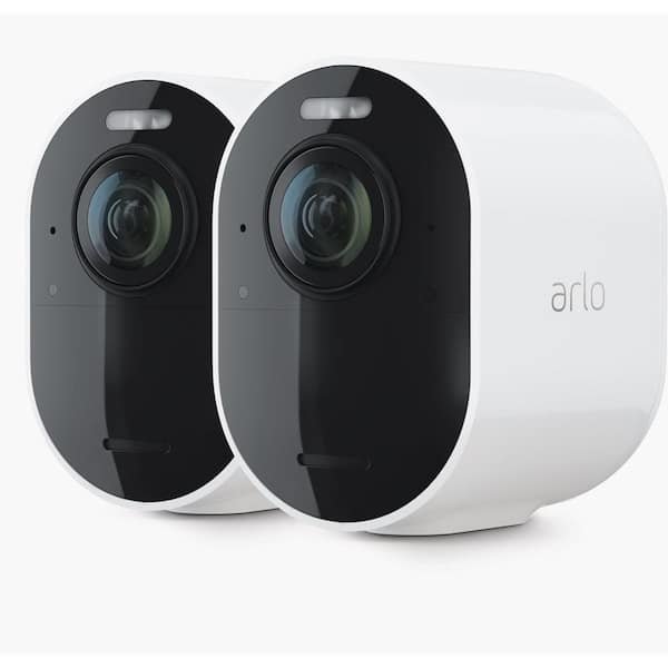 Elastic gorgeous birth Arlo Arlo Ultra 2 Spotlight Camera - Wireless Security, 4K Video & HDR,  Color Night Vision, 2-Way Audio, 2 Pack, White VMS5240-200NAS - The Home  Depot