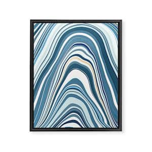 Marble Blue by Jacqueline Maldonado Framed Art Canvas Abstract Wall Art 30 in. x 24 in.