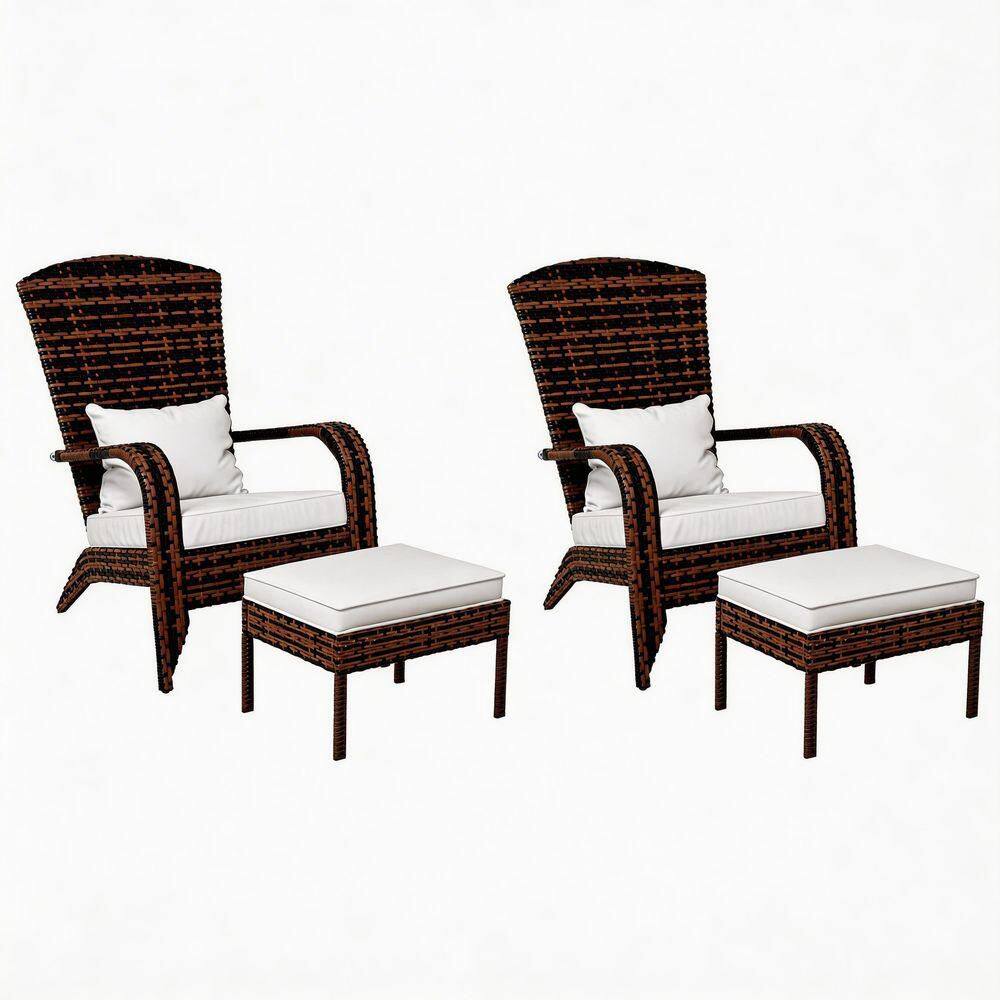 Modern White Wicker Adirondack Chair with Ottoman Set of 2 price history on PriceWatchPro