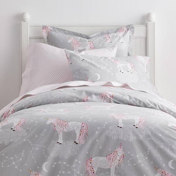 Cstudio Home by The Company Store Unicorn Magic 200-Thread Count Organic Cotton Percale Full Duvet Cover