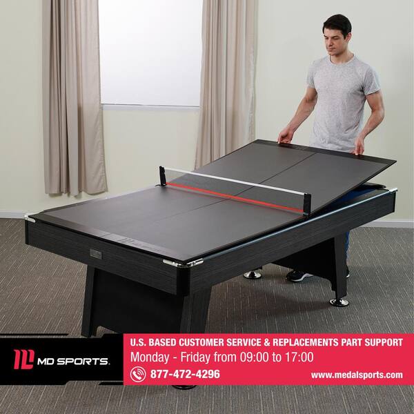 MD Sports Official Size Table Tennis Table (Black/Red) - MD Sports