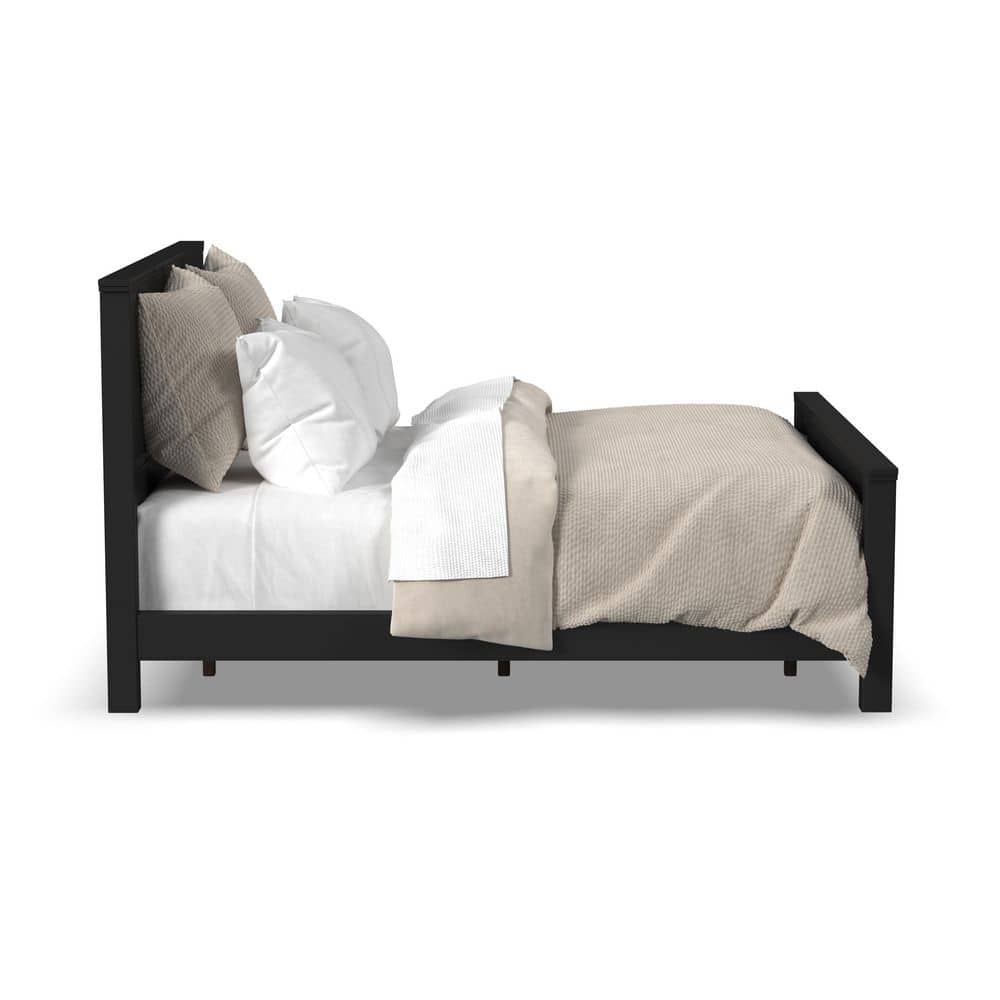 Oak Park Classic Black King Bed with Mahogany Wood Frame