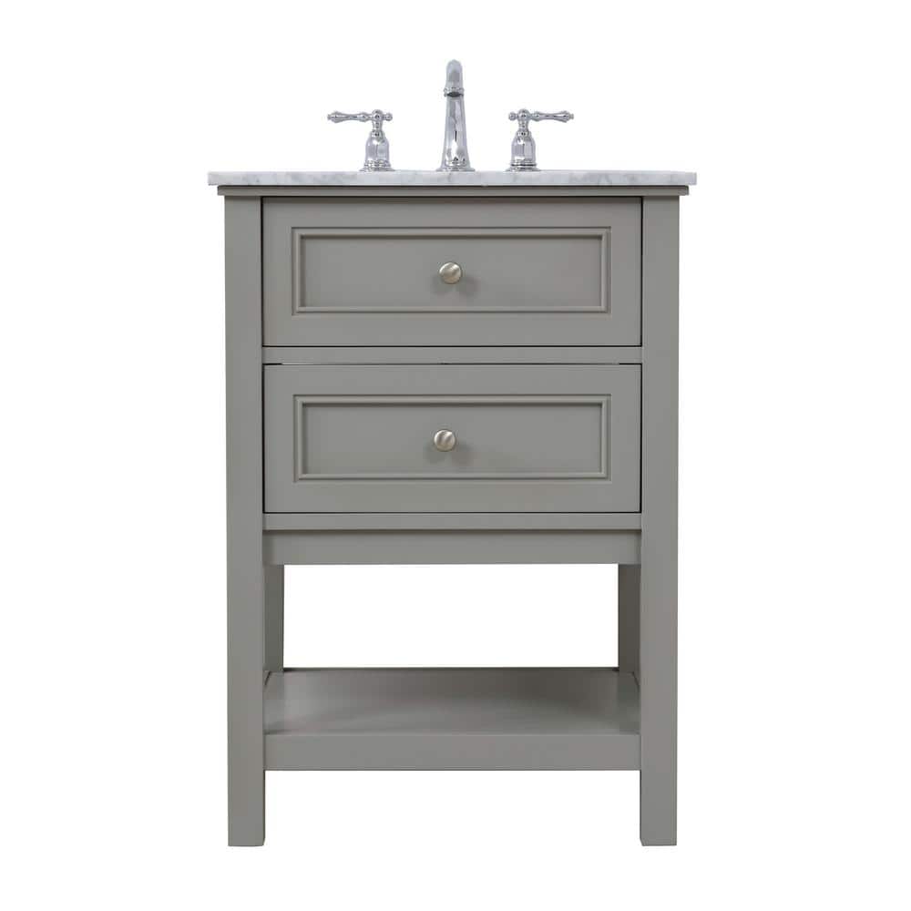 Simply Living 24 in. W x 22 in. D x 33.75 in. H Bath Vanity in Grey with Ca