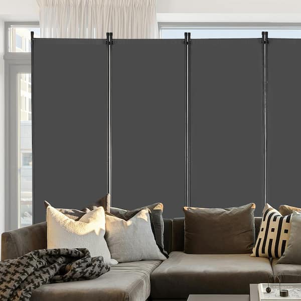 Room Divider, 6 Panel Room Divider, Iron Folding Privacy Screen and Portable Partition Divider for Room Separation, Grey