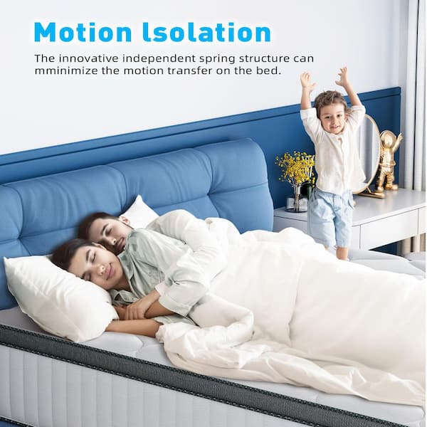 King Medium Gel Hybrid Bamboo Charcoal Memory Foam 12 in. Innerspring Tight Top Motion Isolation Mattress