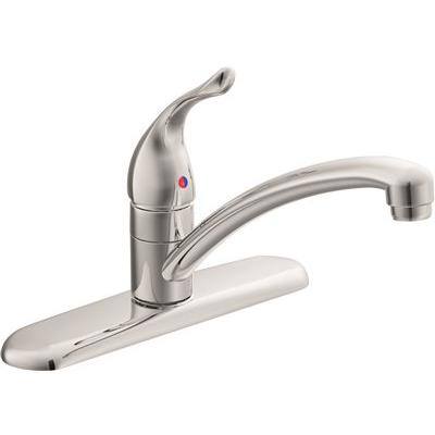 MOEN Chateau Single-Handle Standard Kitchen Faucet without Sprayer Low Arc Spout in Chrome