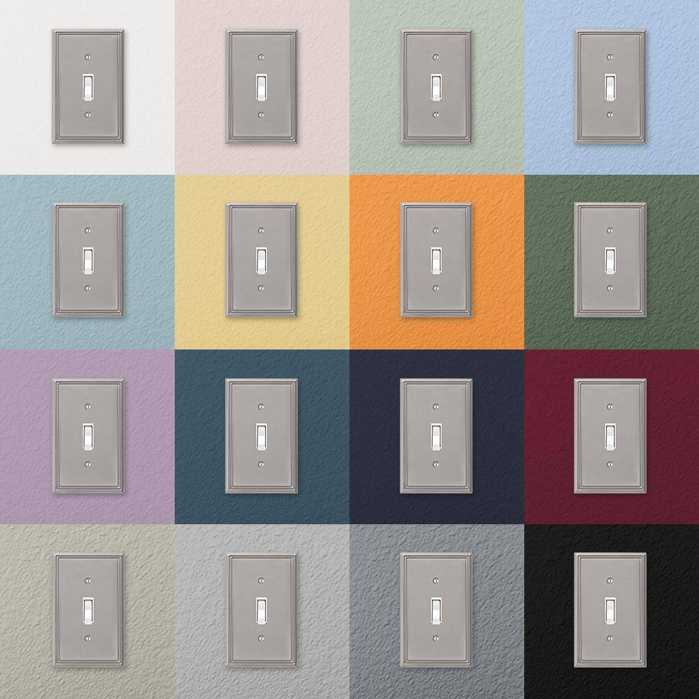 Amerelle Brushed Nickel 1-Gang Metal Wall Plate