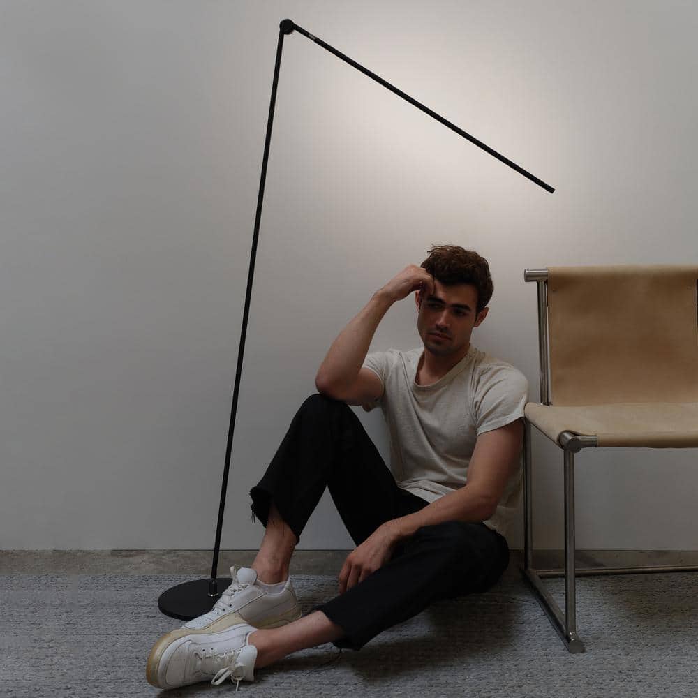 Libra Black Adjustable LED Floor Lamp with 3-Way Switch