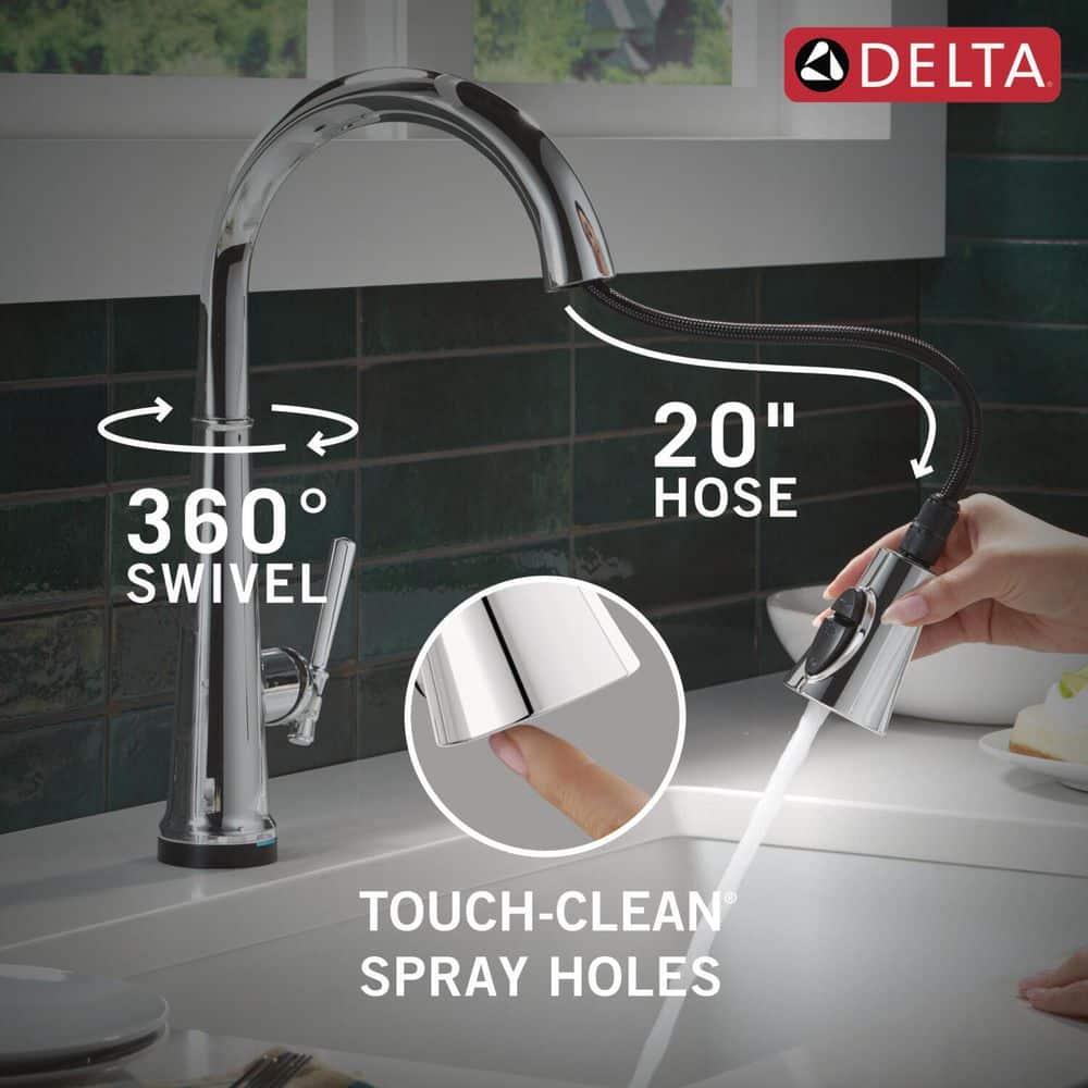 Chrome 17.06 in. Touchless Pull Down Kitchen Faucet with Spray