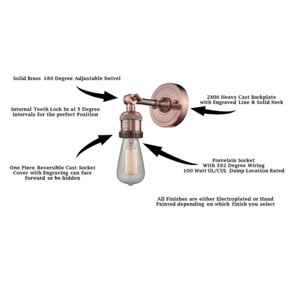 Antique Copper and Matte White Glass Wall Sconce