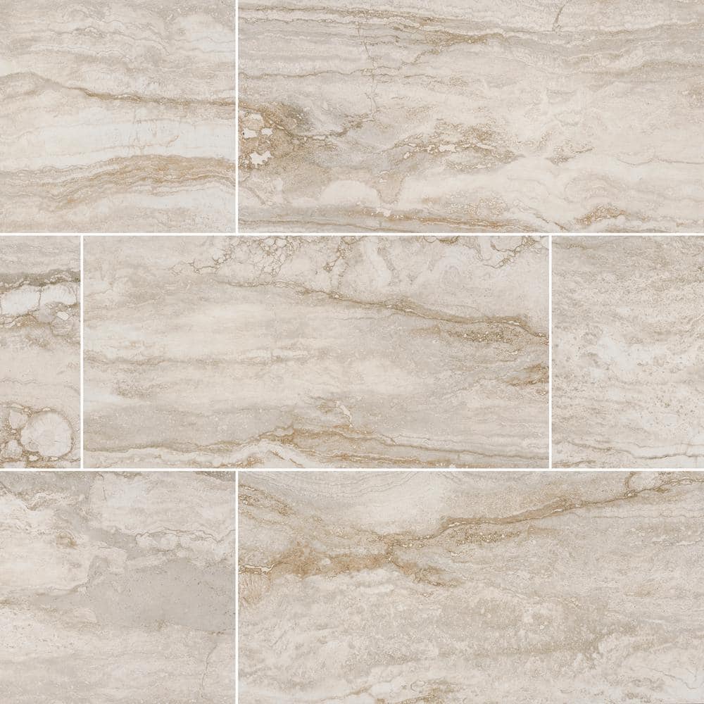 Bernini Bianco 12 in. x 24 in. Matte Porcelain Marble Look Floor and Wall Tile (16 sq. ft./Case) price history on PriceWatchPro