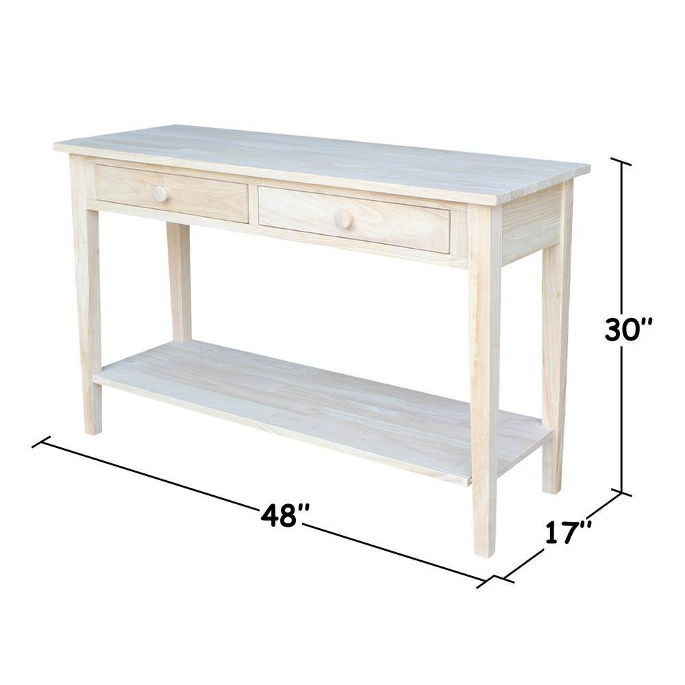 Spencer Light Brown Solid Wood Console Table with Storage