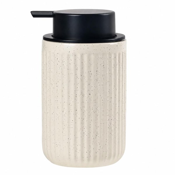 11 oz Light Gray Soap Dispenser and Lotion Dispenser for Bathroom Countertop with Rust-Proof Pump