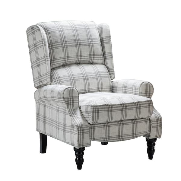 gray plaid recliner