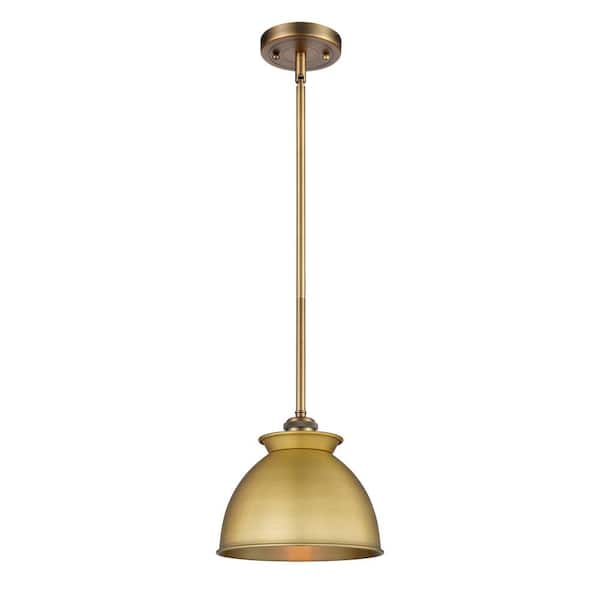 Adirondack 100-Watt 1-Light Brushed Brass Standard Mini Pendant Light with Metal Shade