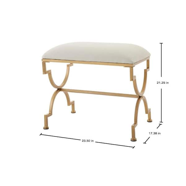 gold metal vanity stool