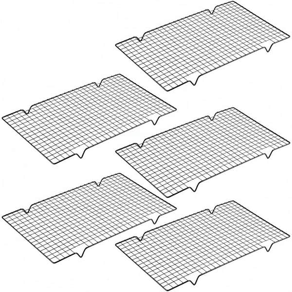 10 in. x 15.9 in. Stainless Steel Cooling Rack with Oven Safe for Cooking, Baking, Grilling, Roasting and Drying(5-Pack)