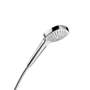 Croma 110 3-Spray Patterns with 1.75 GPM 4.3 in. Wall Mount Handheld Shower Head in White and Chrome