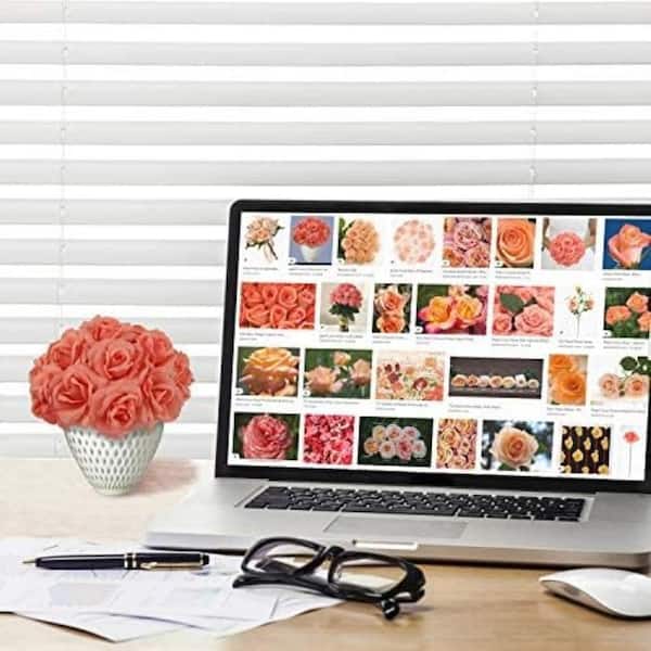 Unbranded 8 in. Peach Artificial Rose Picks Centerpieces:50-Pack:Flexible Stems, Floral Home by Artificial Flowers