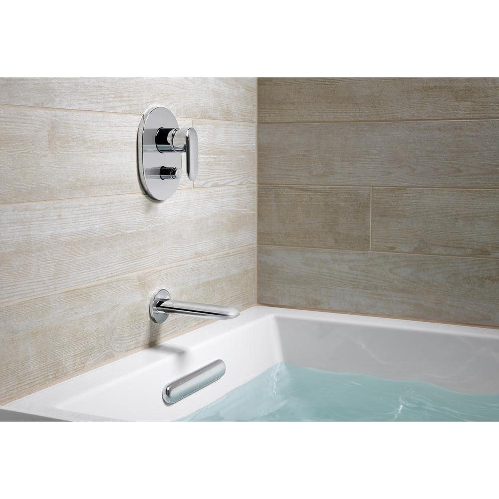 White Acrylic 66" x 36" Drop-In Soaking Bathtub