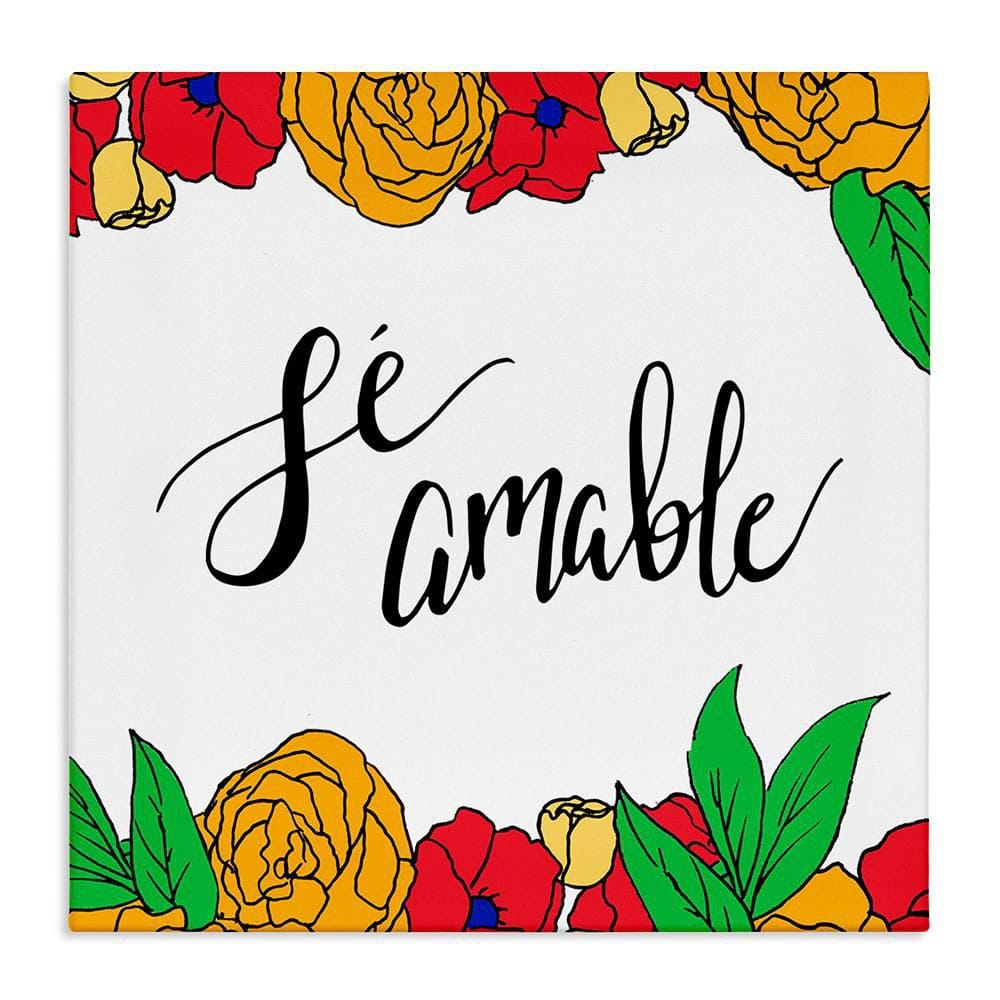 Be Kind Tropical Floral by SD Graphics Studio Gallery Wrapped Unframed Typography Graphic Art Print 30 in. x 30 in. price history on PriceWatchPro