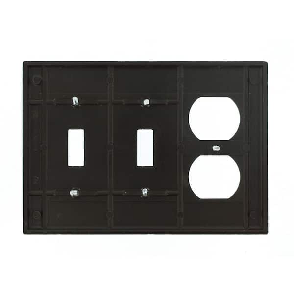 Leviton 3-Gang Brown 2-Toggle / 1-Duplex Outlet/Receptacle Plastic