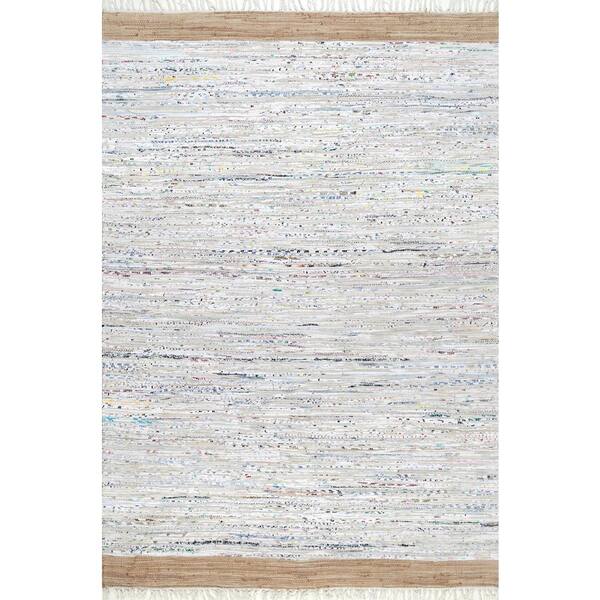 nuLOOM Chindi Causal Soild Beige 8 ft. x 10 ft. Area Rug