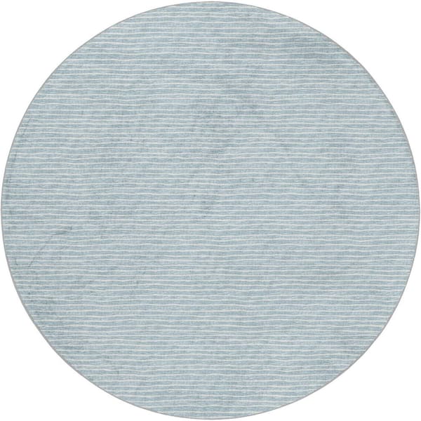 Dream Shag Premium Machine Washable Abstract ADS138 Sky 8 ft. x 8 ft. Round Rug