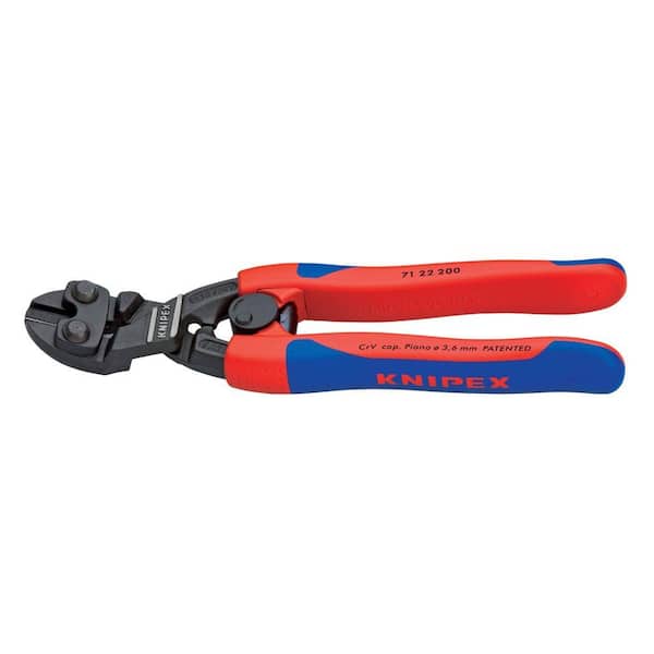 KNIPEX 8 in. Angled High Leverage Cobolt Comfort Grip Cutting Pliers