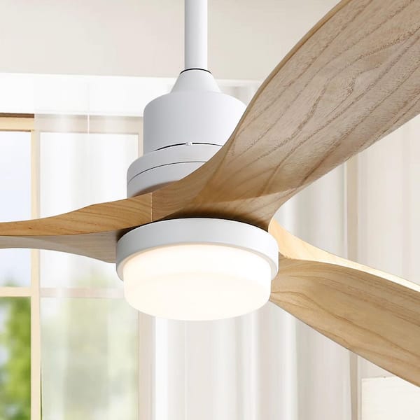 CACI Mall 52 in. Dimmable LED Indoor/Outdoor White Ceiling Fan with Light Kit and Remote Control