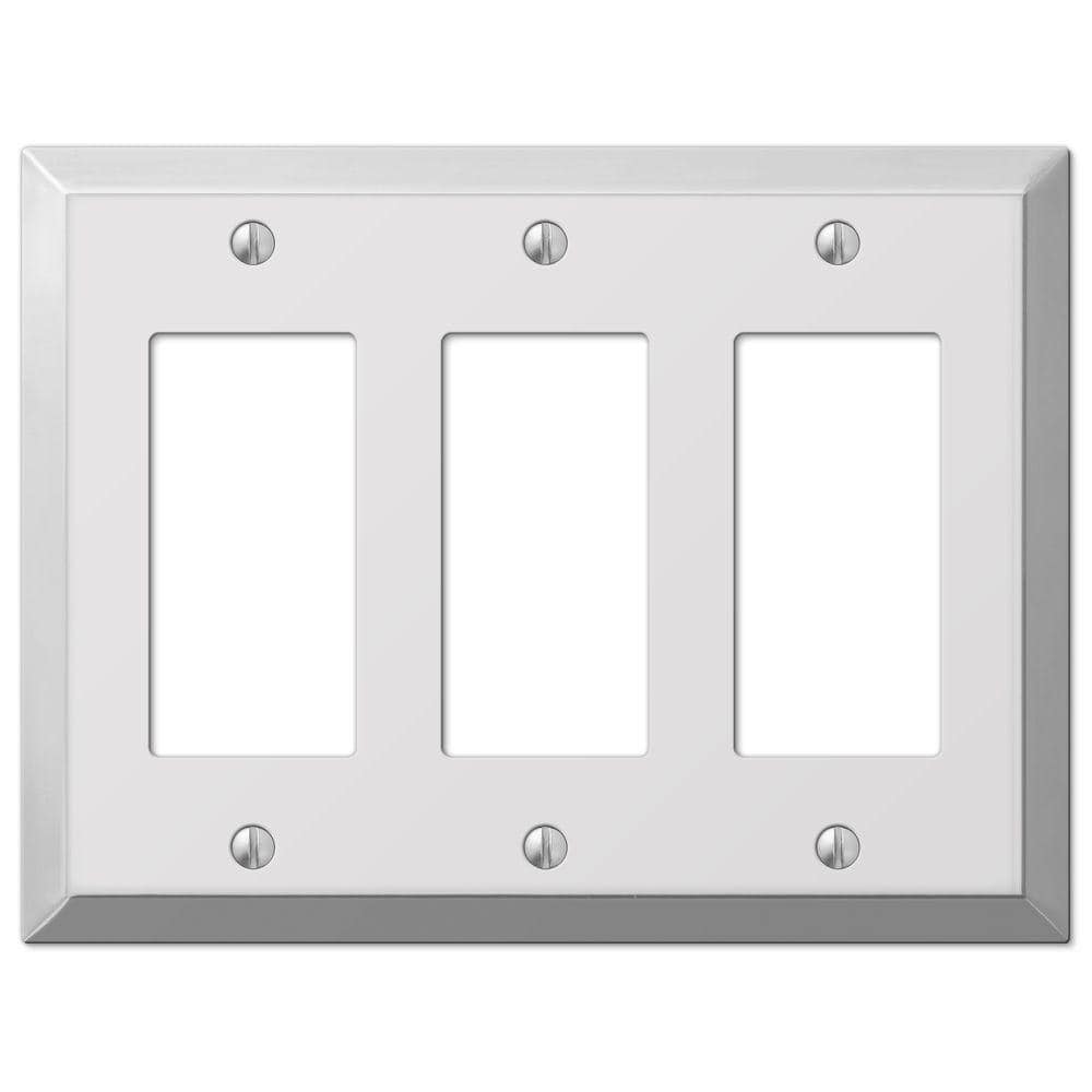 Metallic 3 Gang Rocker Steel Wall Plate - Polished Chrome price history on PriceWatchPro