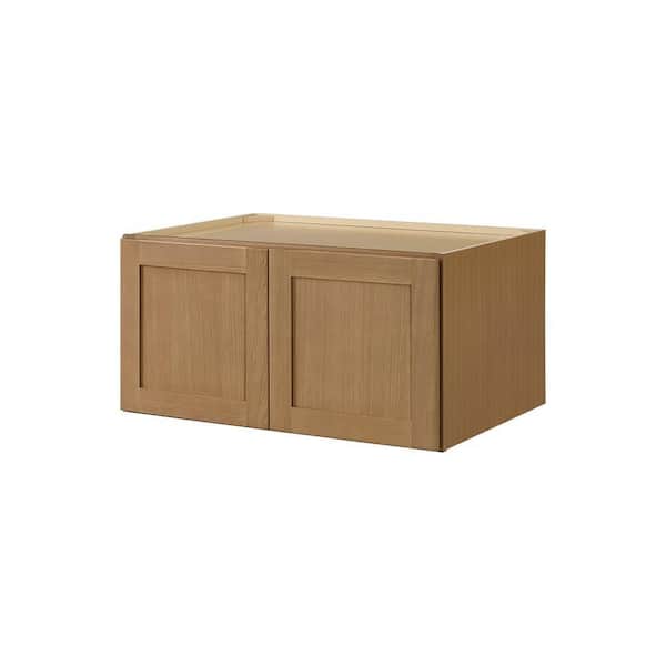 Avondale 36 in. W x 24 in. D x 18 in. H Ready to Assemble Plywood Shaker Wall Bridge Kitchen Cabinet in White Oak