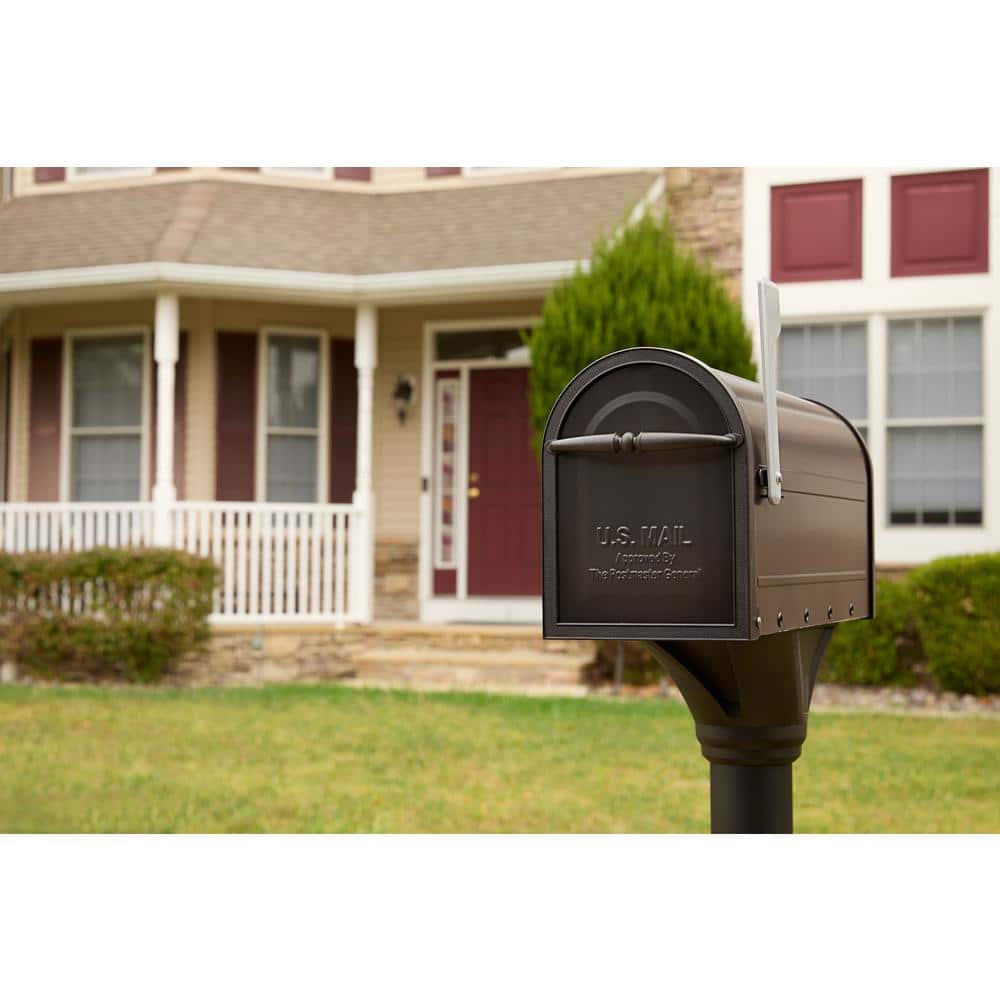 Rubbed Bronze Decorative In-Ground Mailbox Post