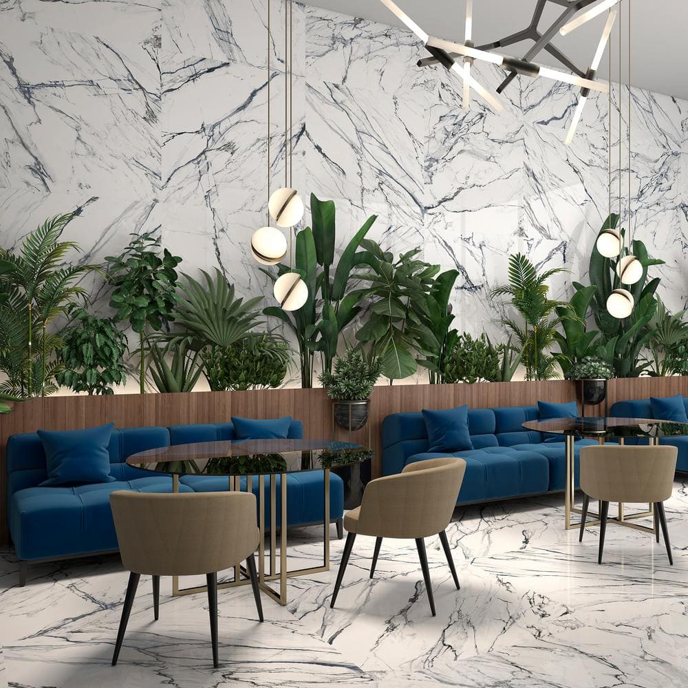 Calacatta Cyanic 12x24 Matte Porcelain Wall and Floor Tile