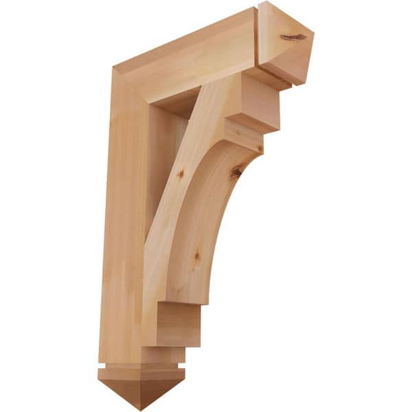 Ekena Millwork 5-1/2 in. x 36 in. x 24 in. Western Red Cedar Merced Arts and Crafts Smooth Bracket