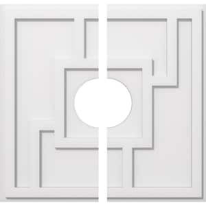 1 in. P X 8-1/4 in. C X 24 in. OD X 6 in. ID Knox Architectural Grade PVC Contemporary Ceiling Medallion, Two Piece
