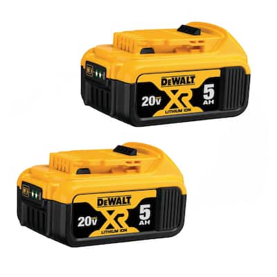 20-Volt MAX XR Premium Lithium-Ion 5.0Ah Battery Pack (2-Pack)