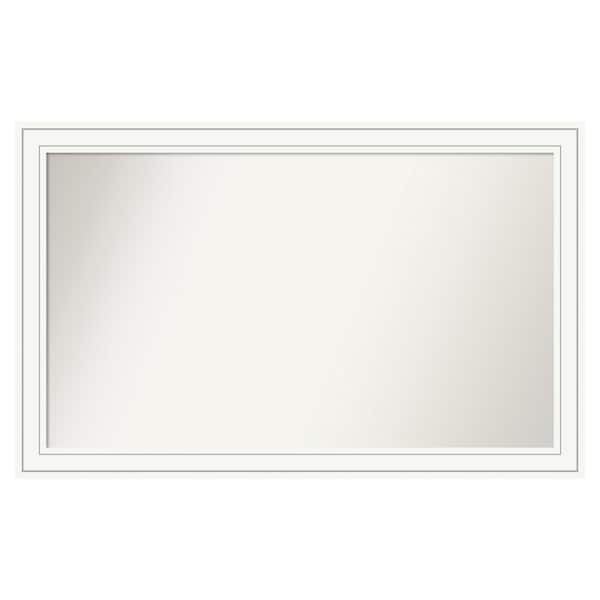 Amanti Art Craftsman White 51 in. x 32 in. Custom Non-Beveled Satin Wood Framed Bathroom Vanity Wall Mirror
