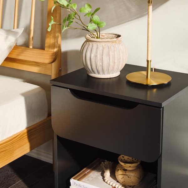 Walker Edison Furniture Company 1-Drawer Black Modern