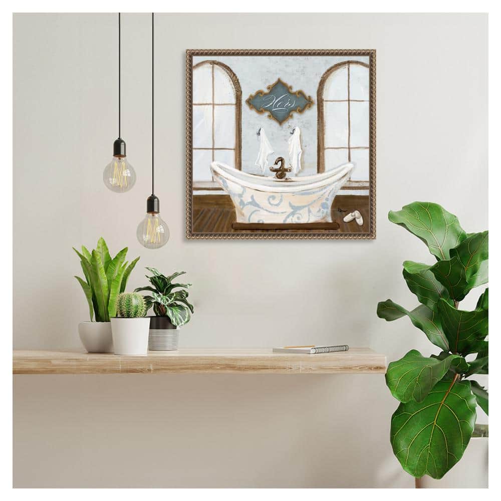 Gina Ritter Villa Bath I Bronze Framed Canvas Print