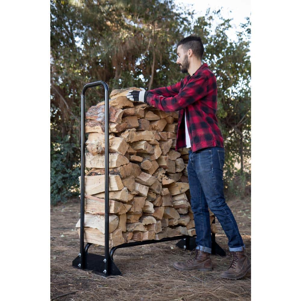 Champion 48-Inch Heavy-Duty Black Steel Firewood Rack