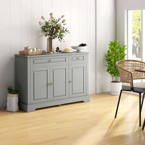 Sideboard Modern Kitchen Buffet Cabinet Gray MDF 45.25 in. Sideboard with 2-Drawers and Adjustable Shelves