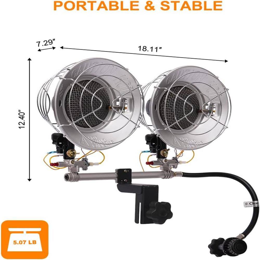 Heavy Duty Steel Double Burner Propane Tank Top Heater