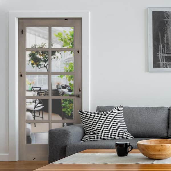 36 in. x 80 in. Rustic Knotty Alder Wood 10-Lite Clear Tempered Glass TDL Stainable Interior Door Slab 36 in. x 80 in. Rustic Knotty Alder Wood 10-Lite Clear Tempered Glass TDL Stainable Interior Door Slab