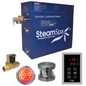 Indulgence 7.5kW QuickStart Steam Bath Generator Package with Built-In Auto Drain in Polished Brushed Nickel
